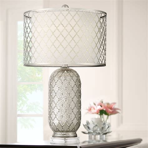 decor market glass metal fabric vanity lamp|Metal And Glass Table Lamps .